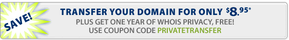 Transfer your domain for only $8.95!